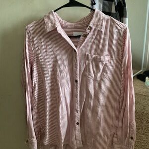 Striped Pink Button-Up Shirt